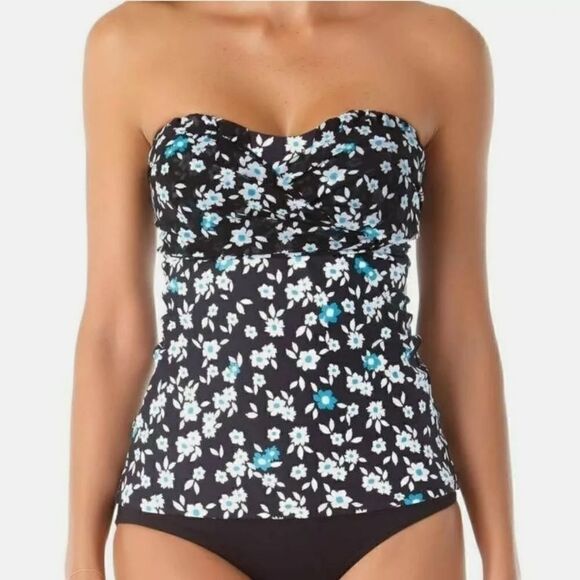 Anne Cole Strapless Bandeau Swim Top Size XS - Picture 1 of 8